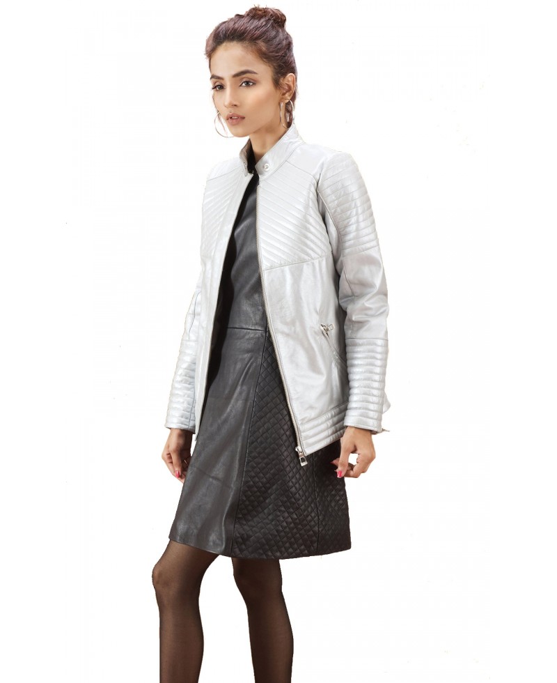 Irteka Silver Quilted Leather Jacket Jackets Maker Women Silver Leather Jacket 6 800x980