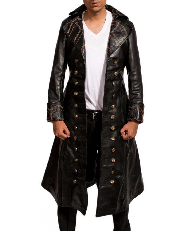 leather jacket mens long