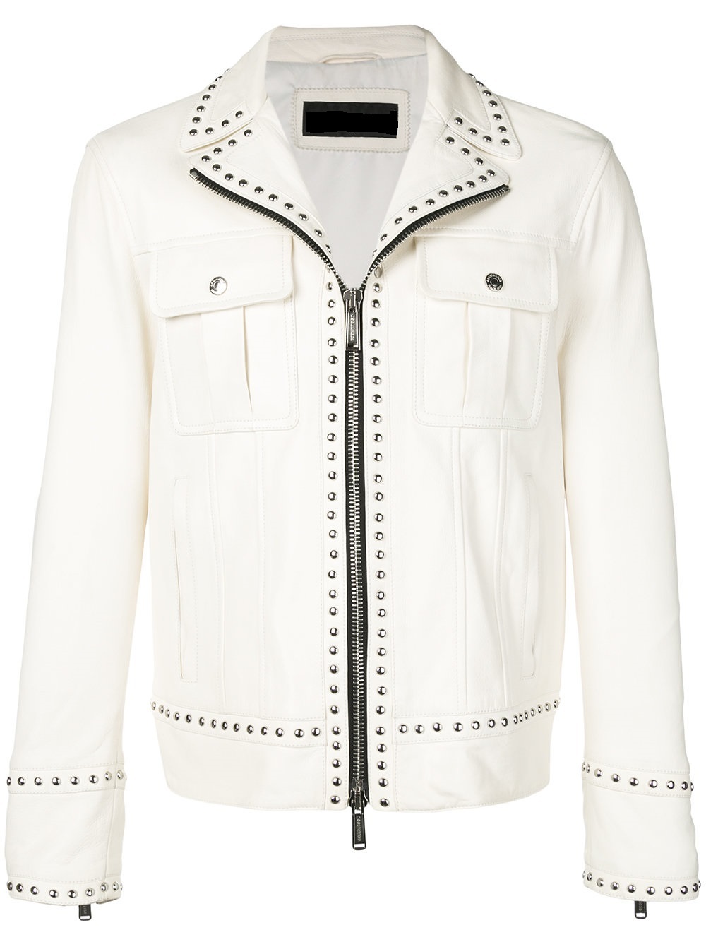 Versace Silver Studded Biker White 