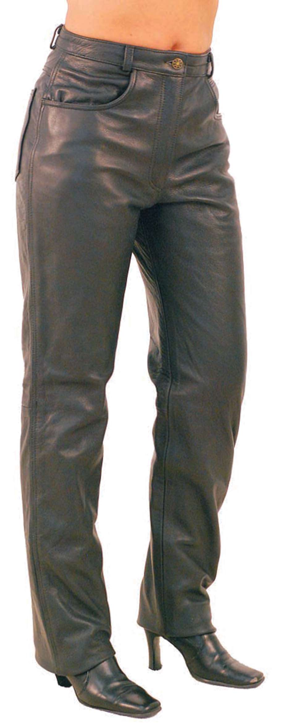 black leather pants womens