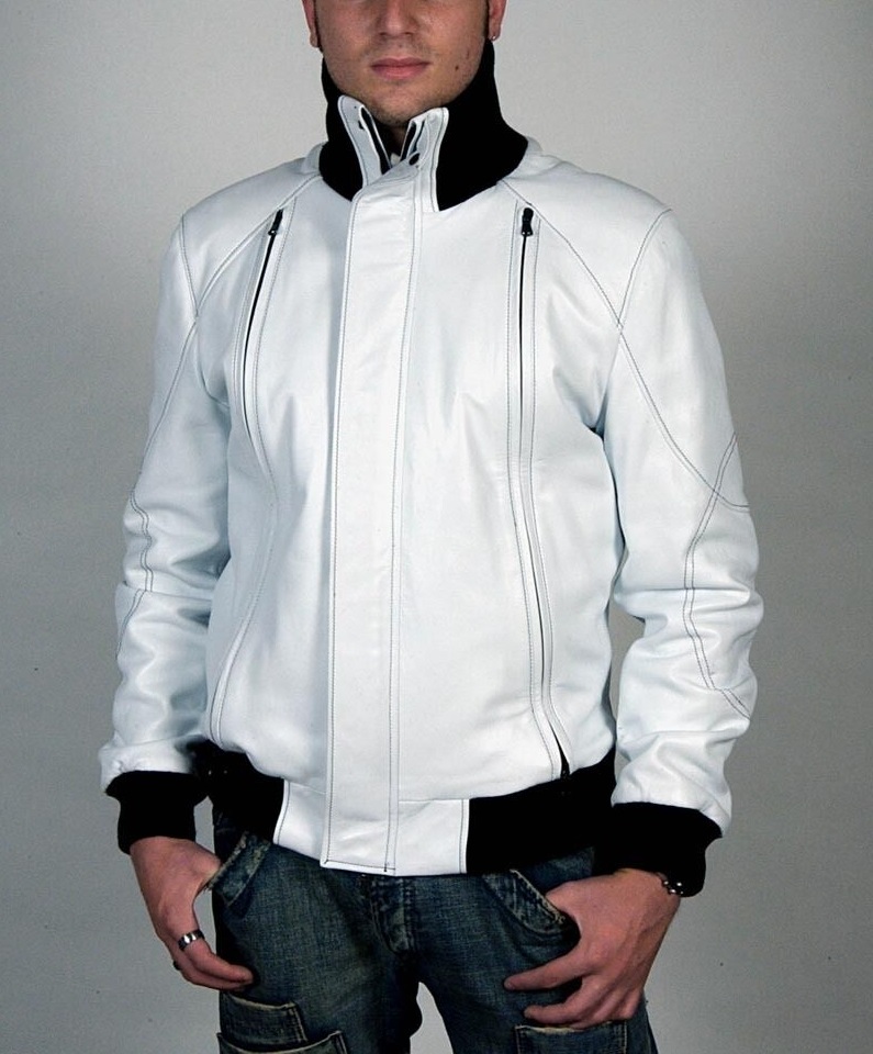 Men Fitted Soft Slim Fit White Leather 