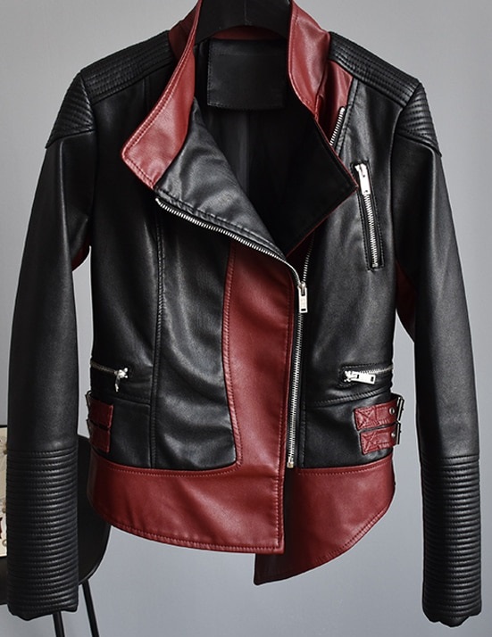 wine coloured leather jacket