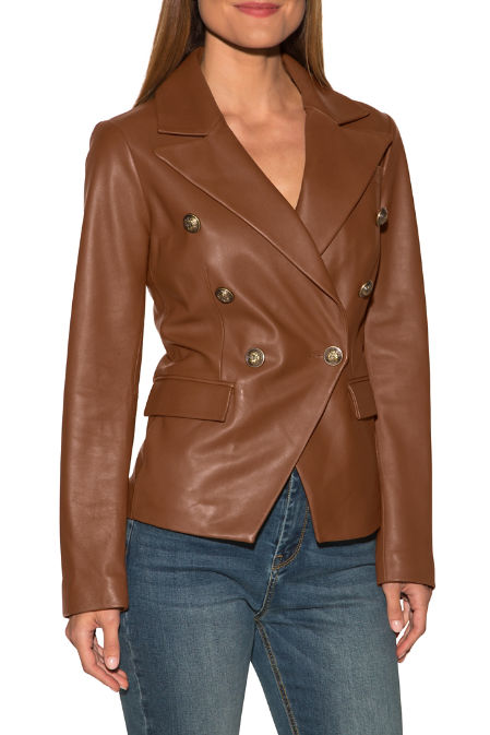 double breasted leather jacket