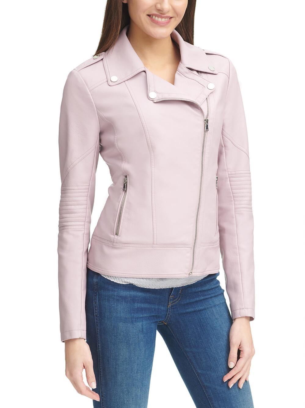 dusky pink leather jacket