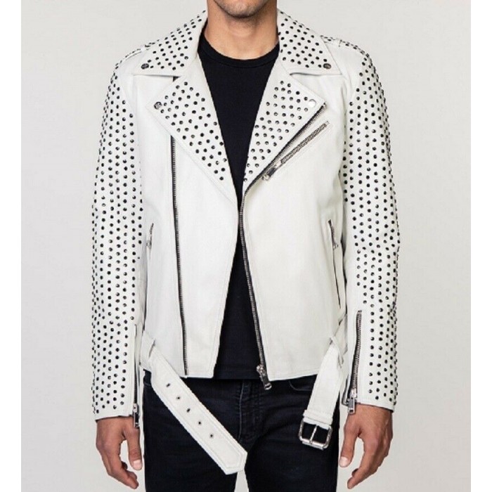 silver leather jacket mens