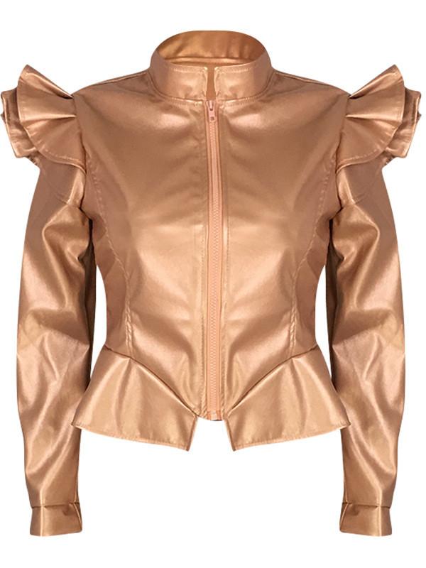 plus size cognac leather jacket