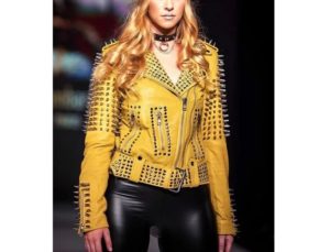 spiked leather jacket womens