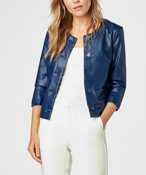 quarter sleeve leather jacket