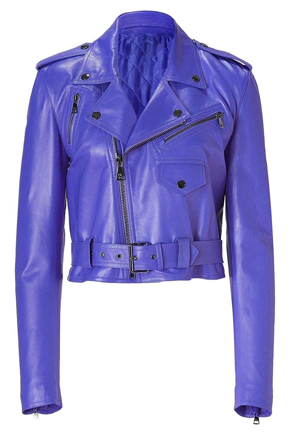 cropped purple jacket