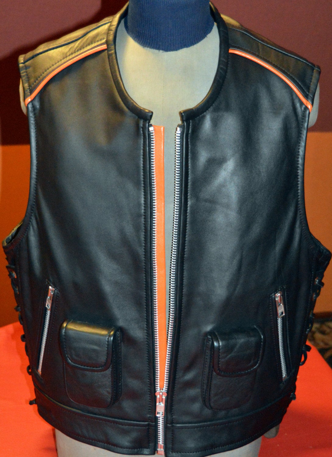 handmade leather vest