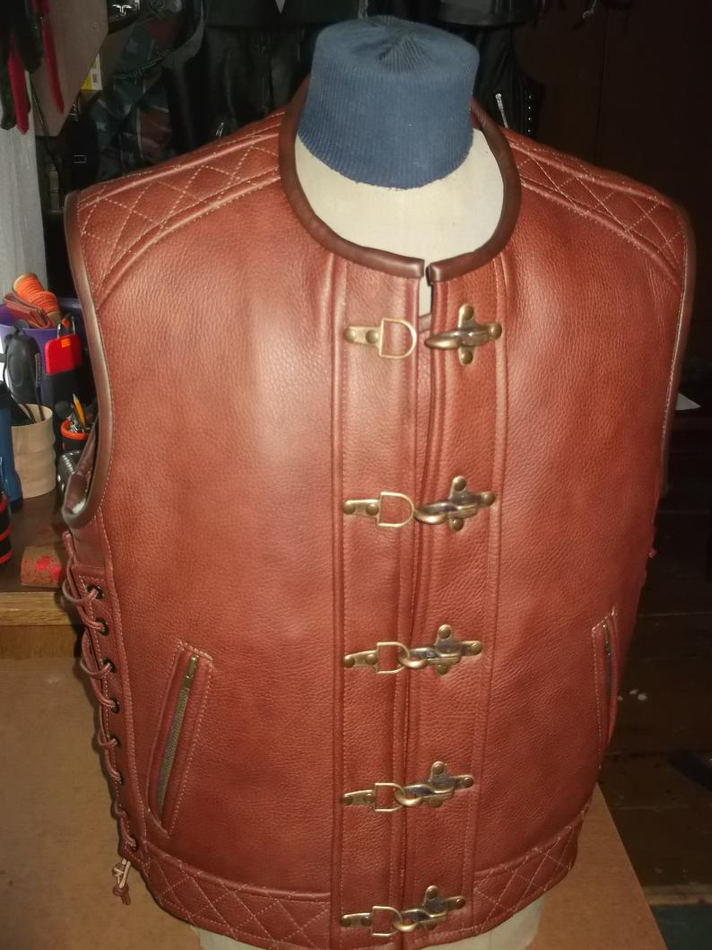 handmade leather vest