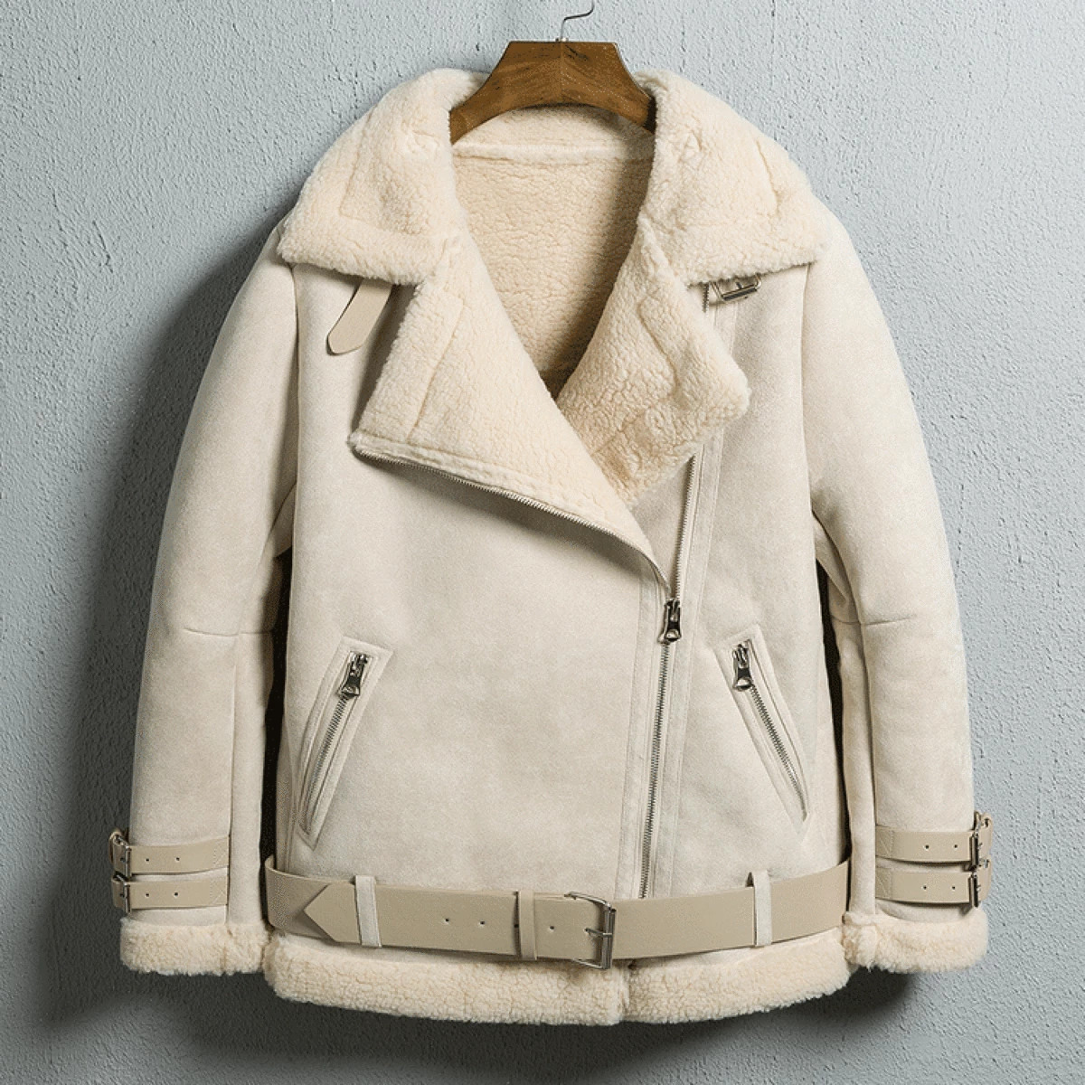 faux fur biker jacket