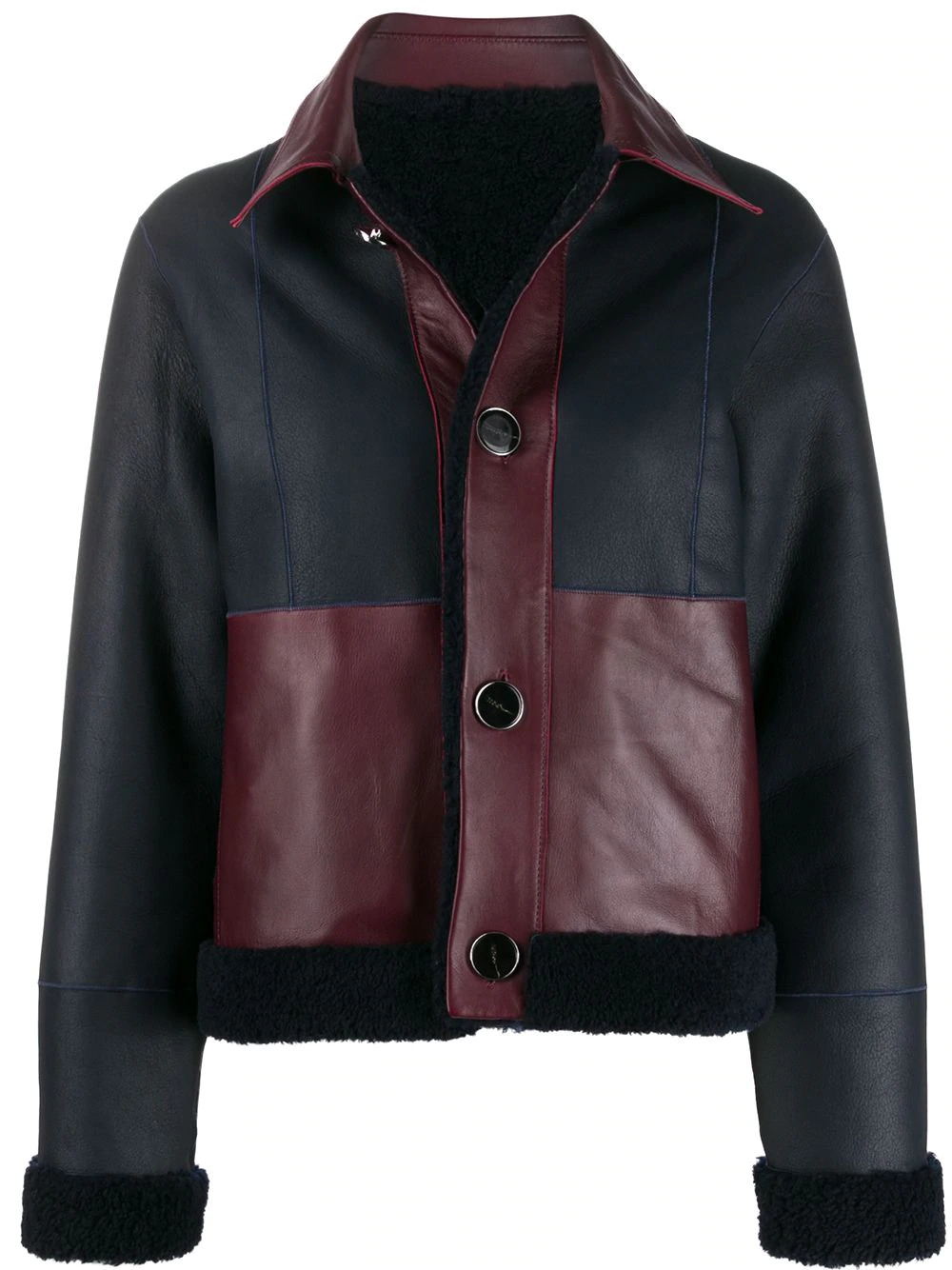 two tone leather jacket