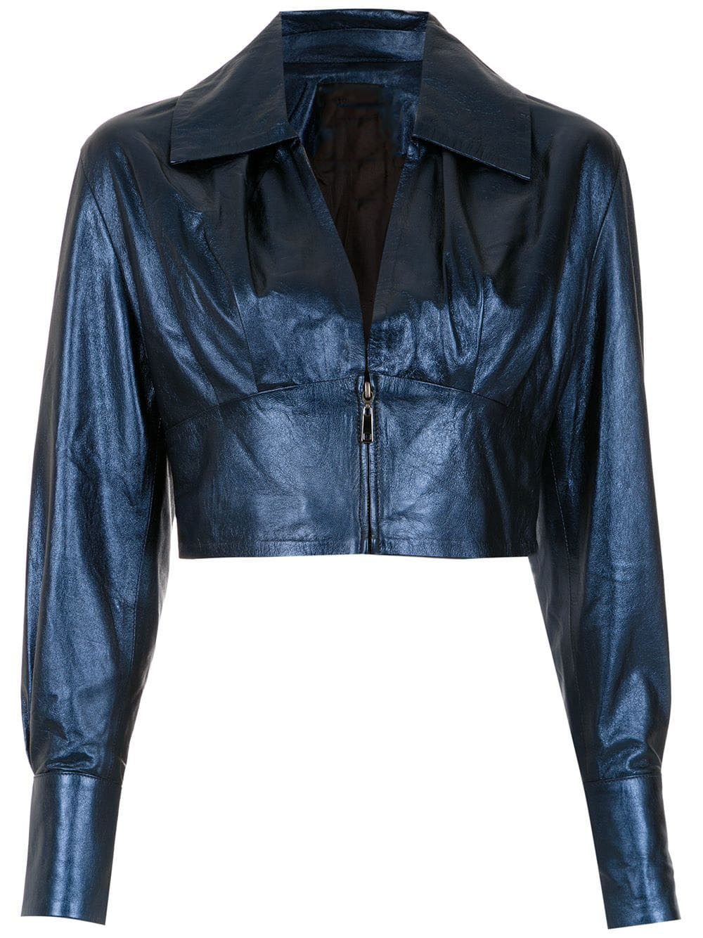 dark blue cropped jacket