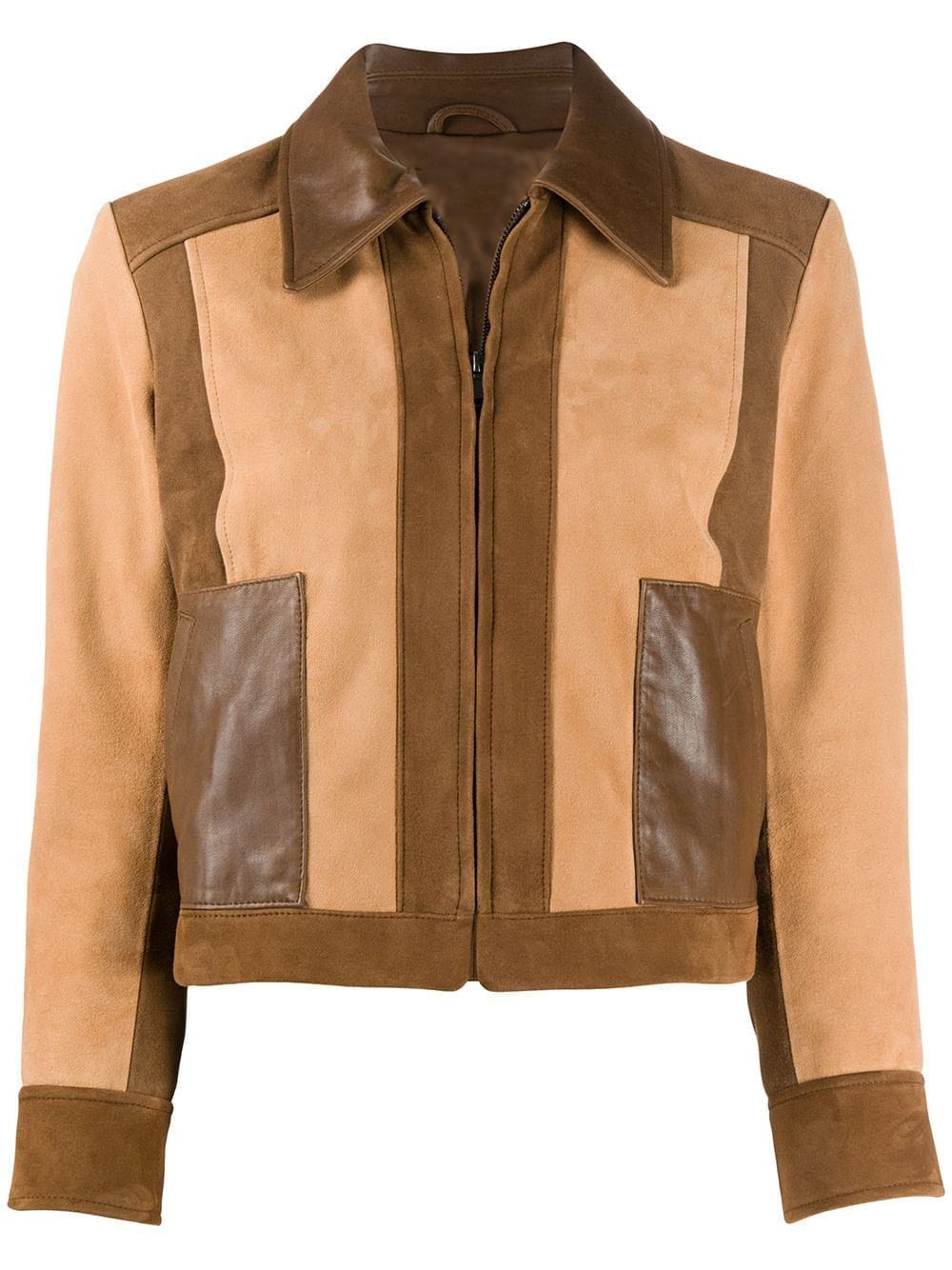 leather patchwork jacket