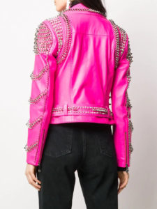 pink studded jacket