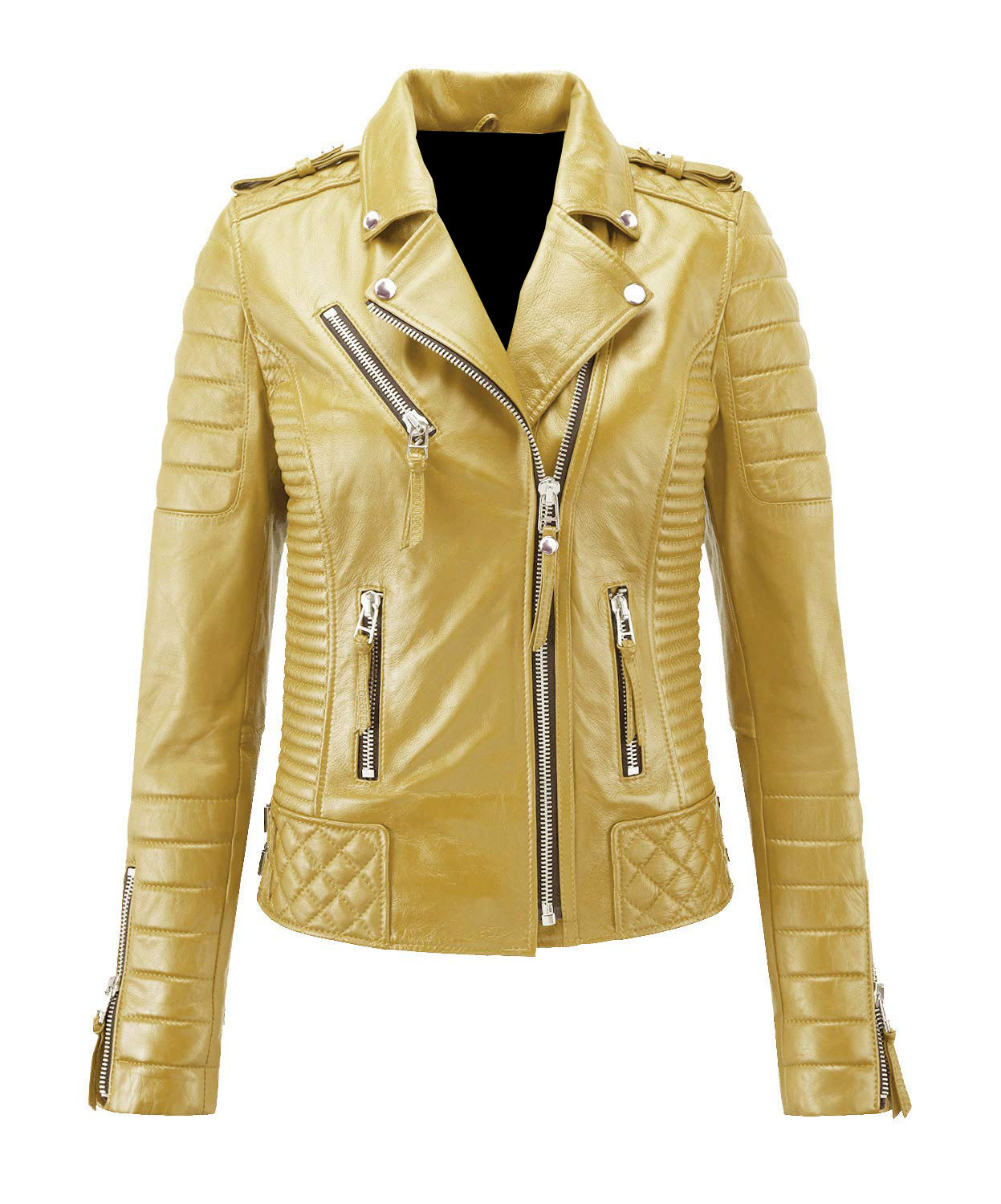 leather jacket yellow colour