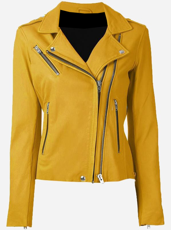 leather jacket yellow colour