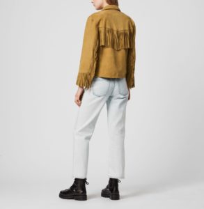 mustard fringe jacket
