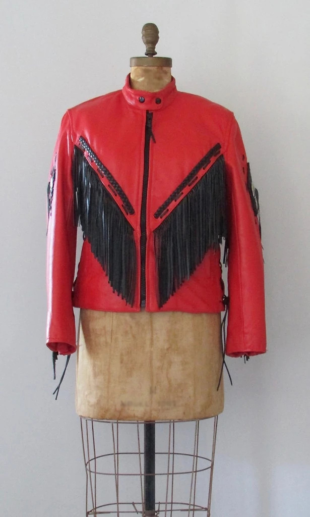 red leather fringe jacket