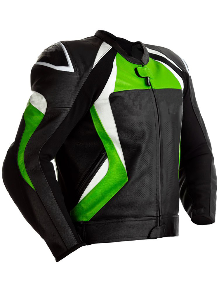 green leather motorcycle jacket