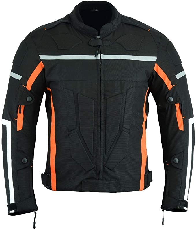 orange black motorcycle jacket