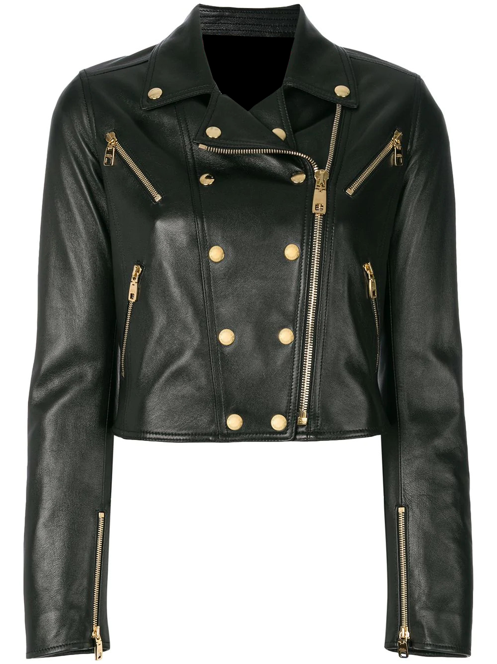 biker jacket gold zip