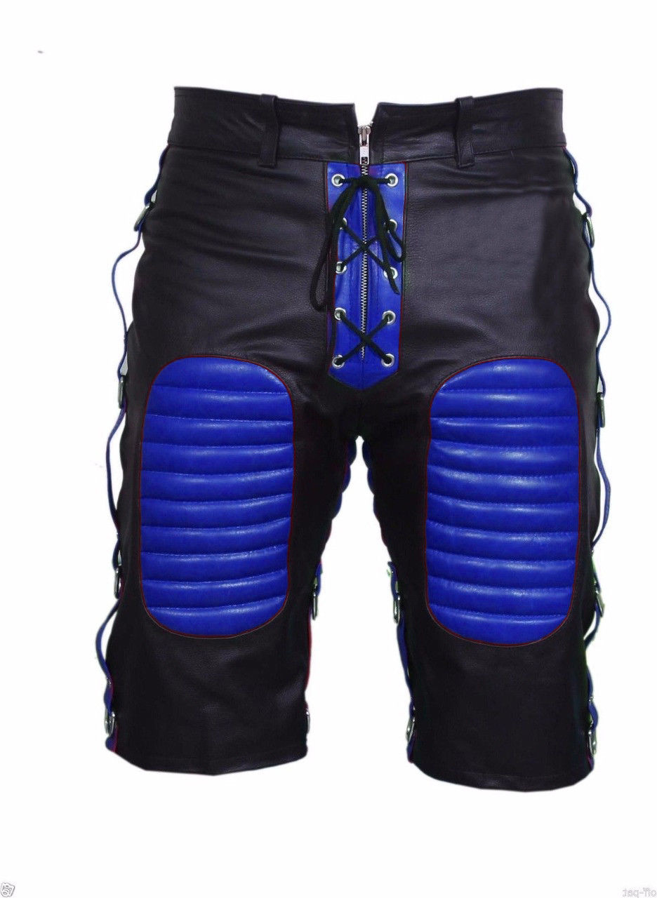 Men Bondage Real Black \u0026 Blue Leather 