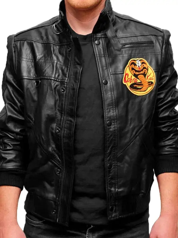 Black Cobra Kai Leather Jacket 