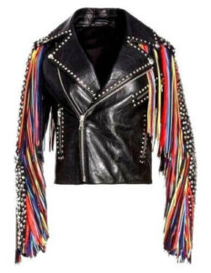 multi coloured fringe jacket