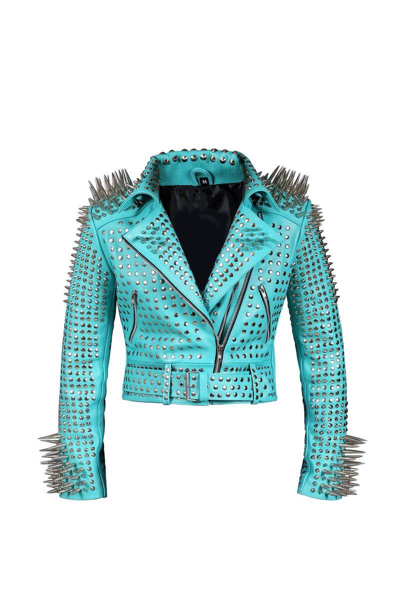 light blue motorcycle jacket