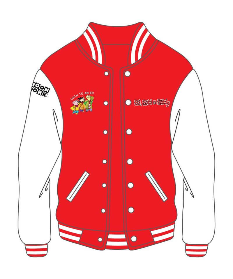 red and white varsity jacket