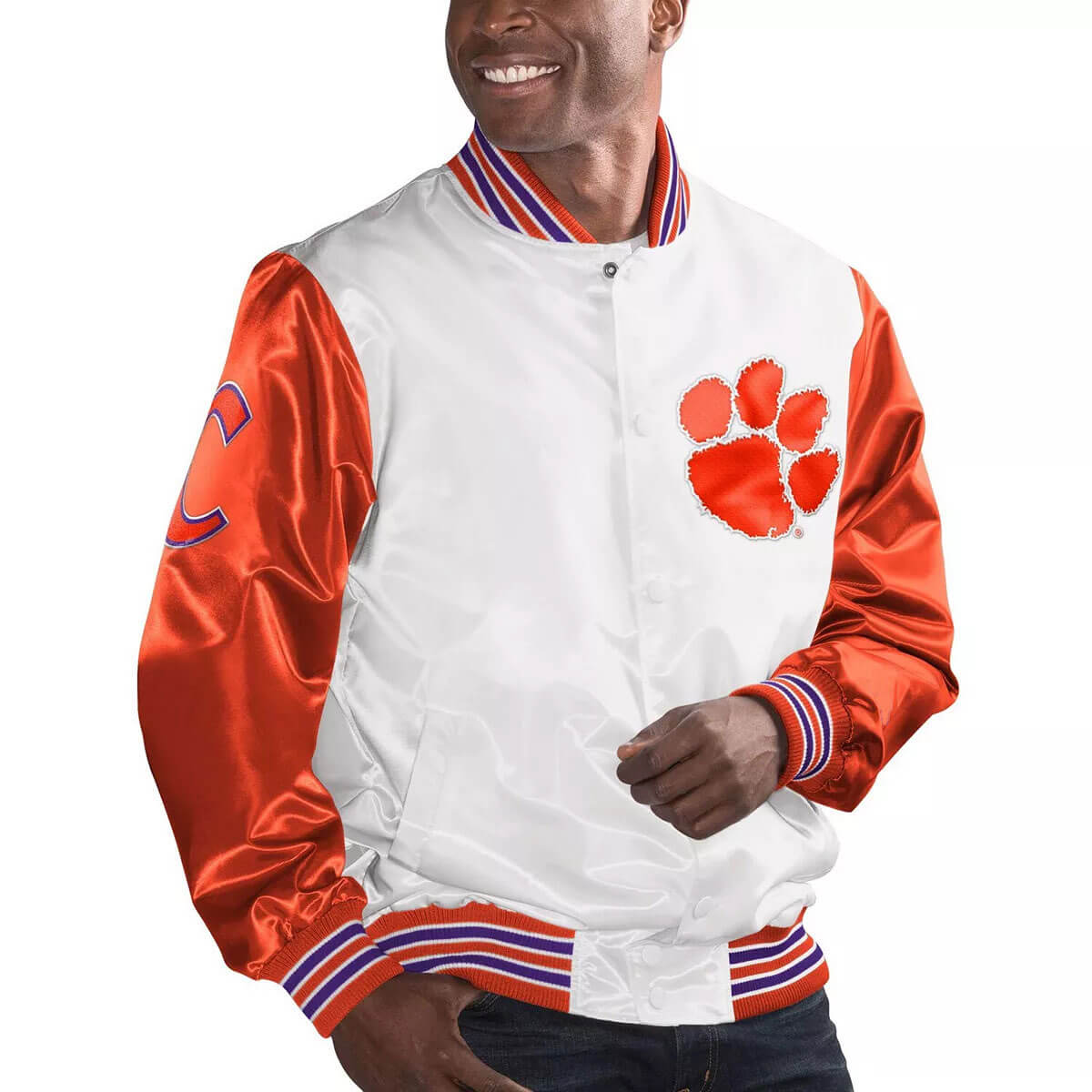Clemson Tigers White and Orange Cotton 