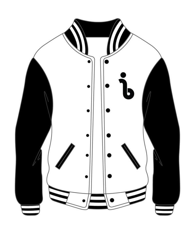 black and white varsity jacket