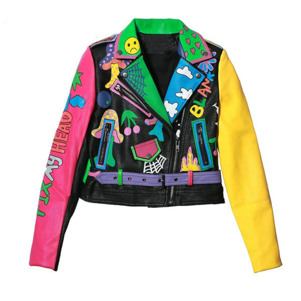 Colorful leather jacket Clearance