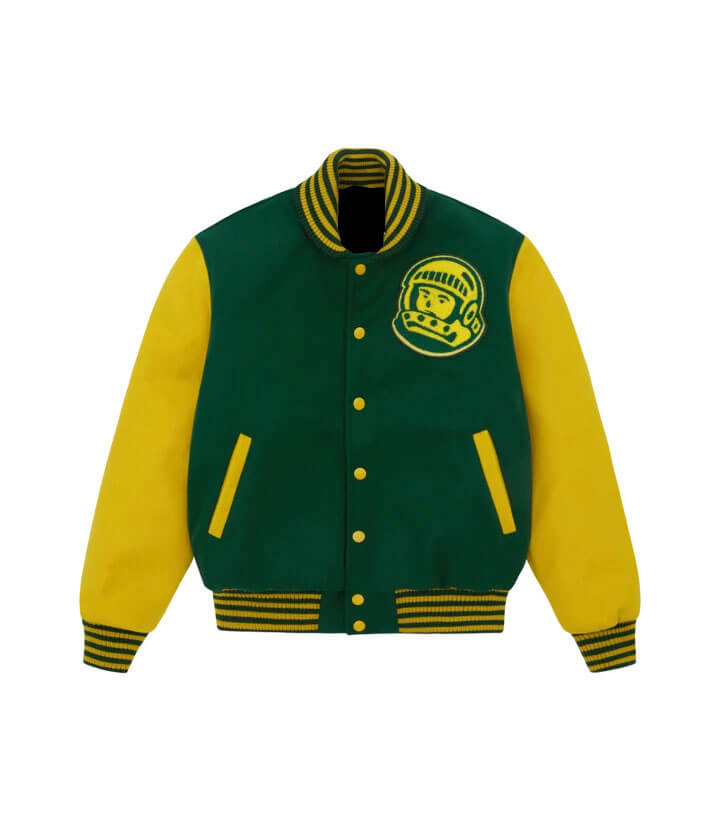 yellow varsity jacket