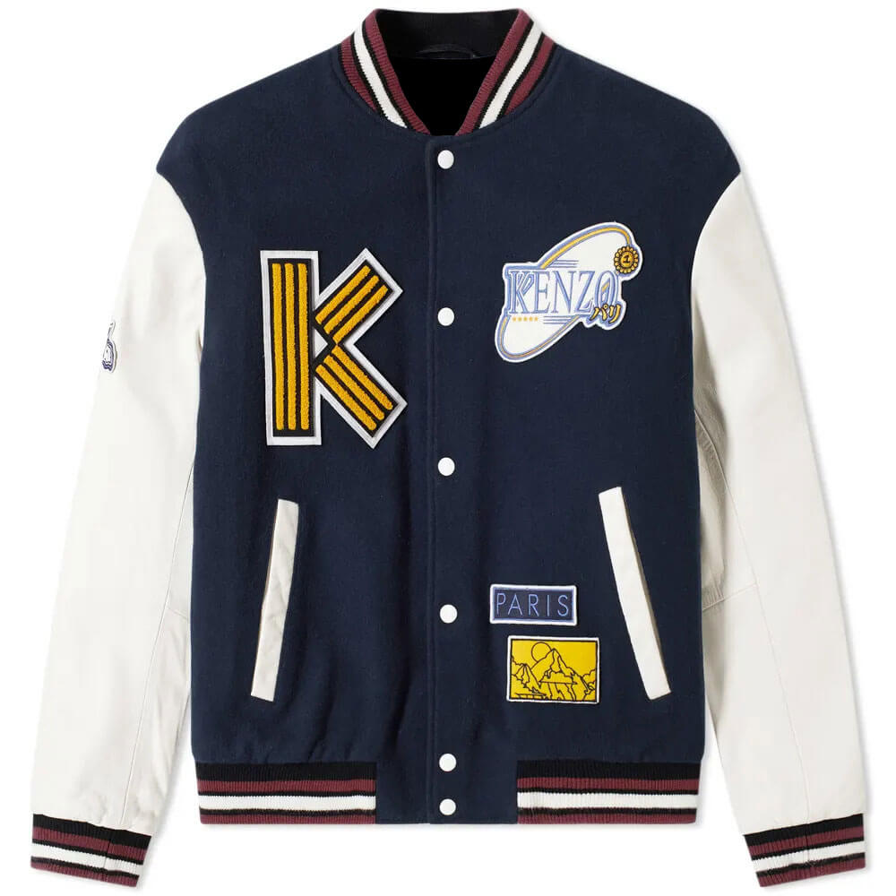 wool blend varsity jacket