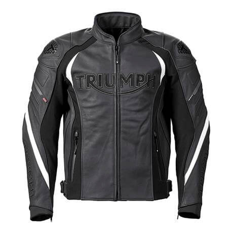Black Triumph Motorcycle Leather Jacket - Jackets Maker