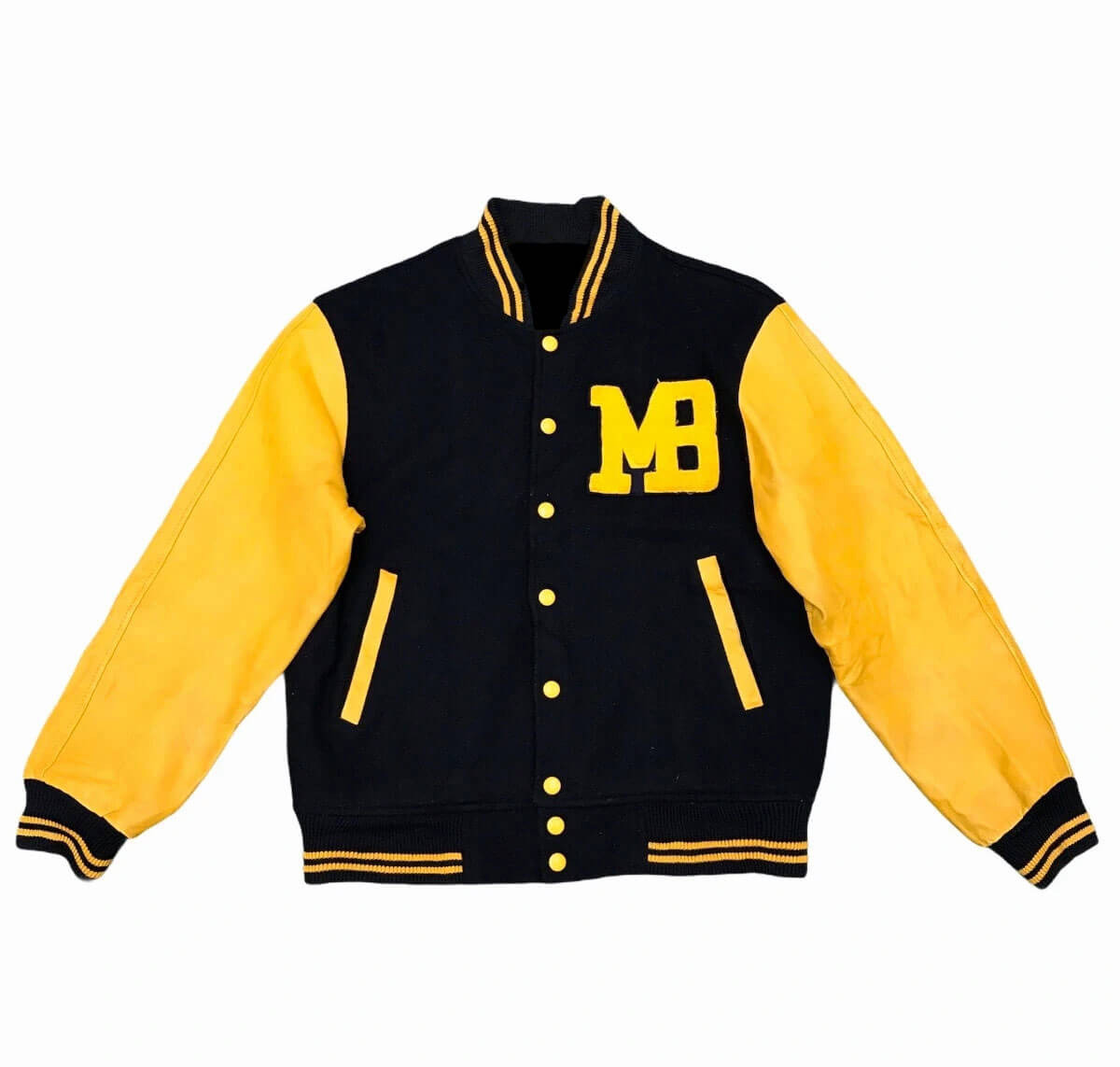 black yellow varsity jacket