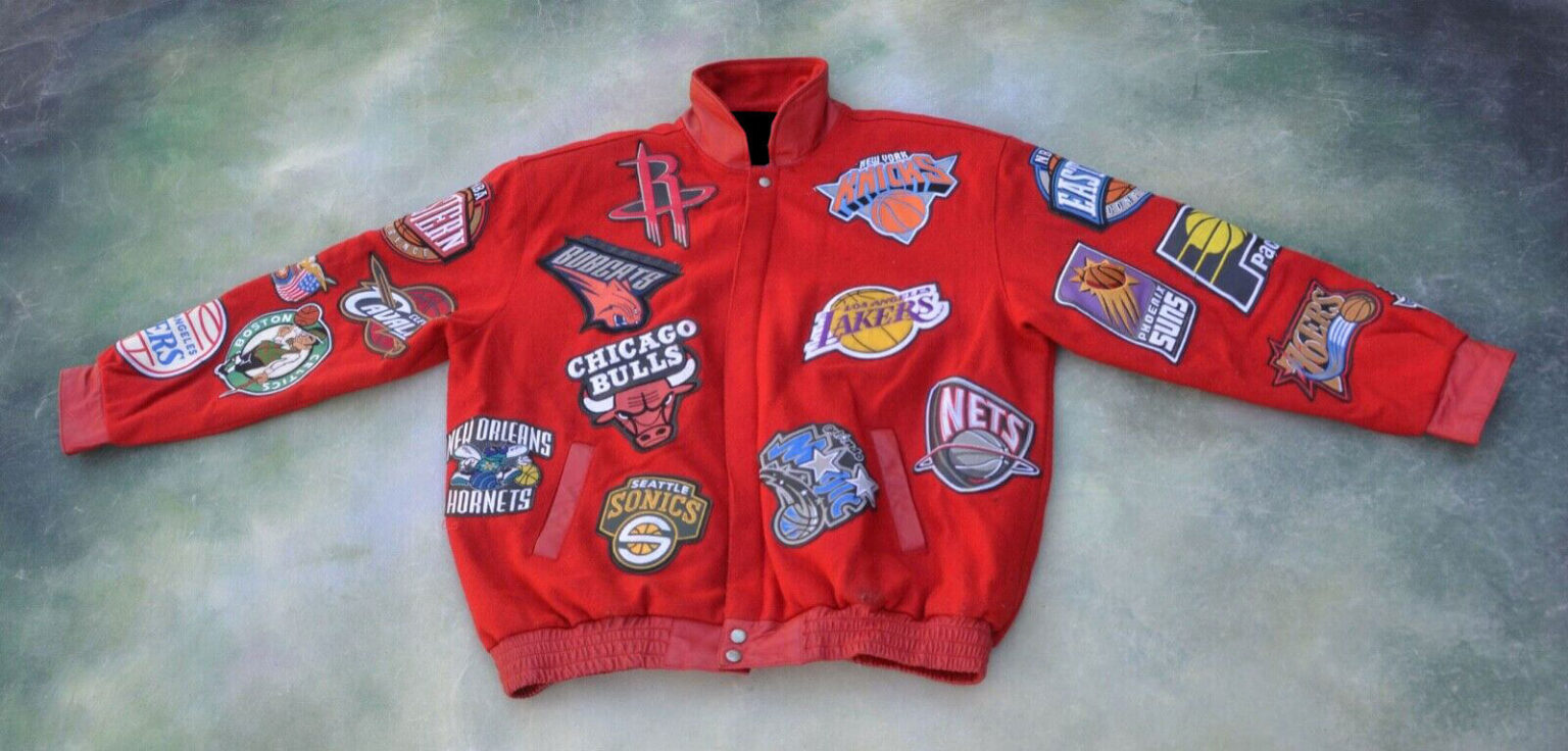 Vintage Red NBA Teams Jeff Hamilton Leather Jacket - Jackets Maker