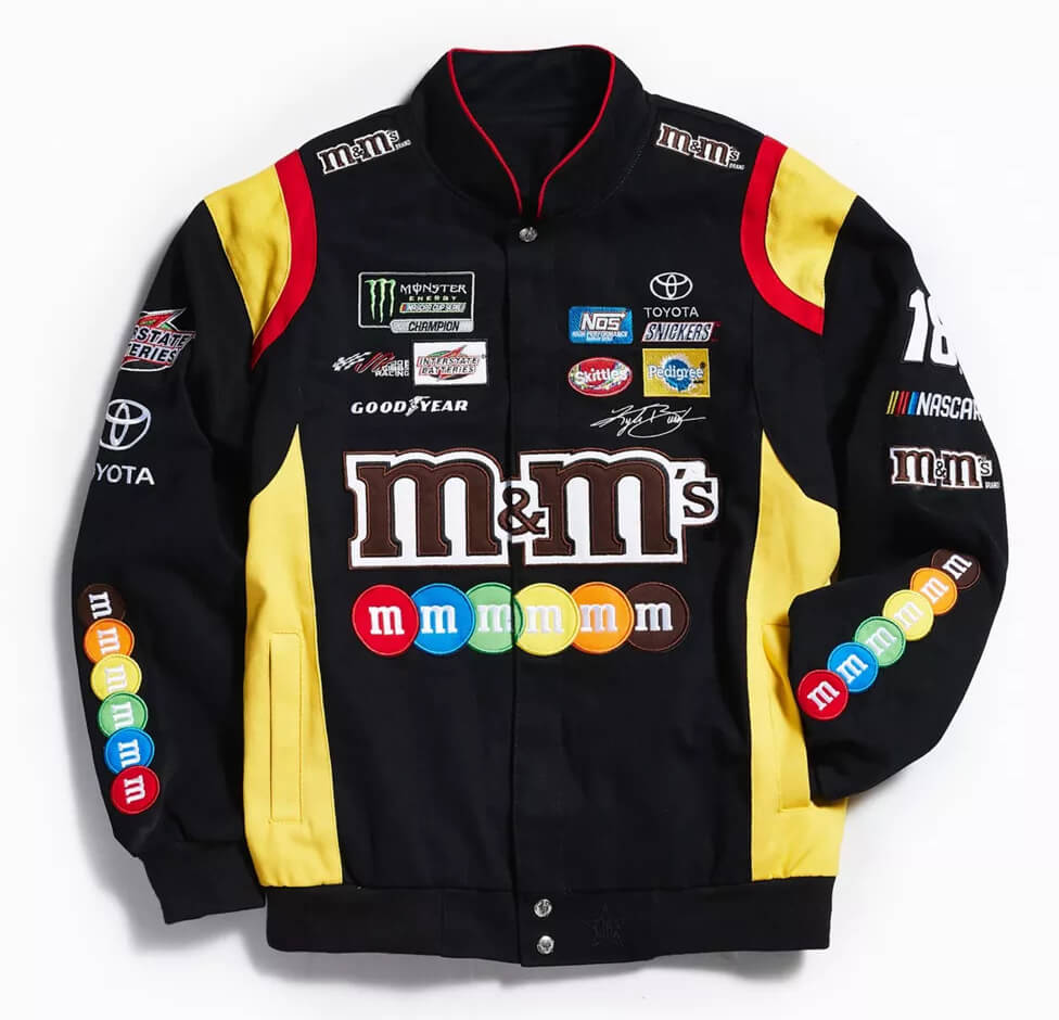 Black Yellow NASCAR M\u0026M's Racing Jacket 