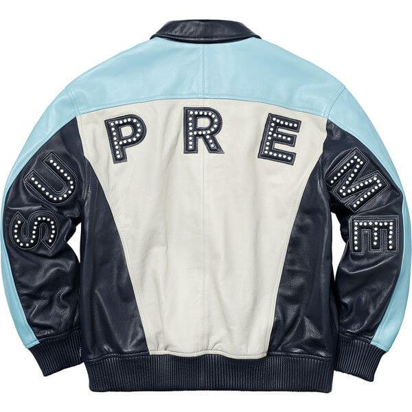 supreme arc logo leather jacket