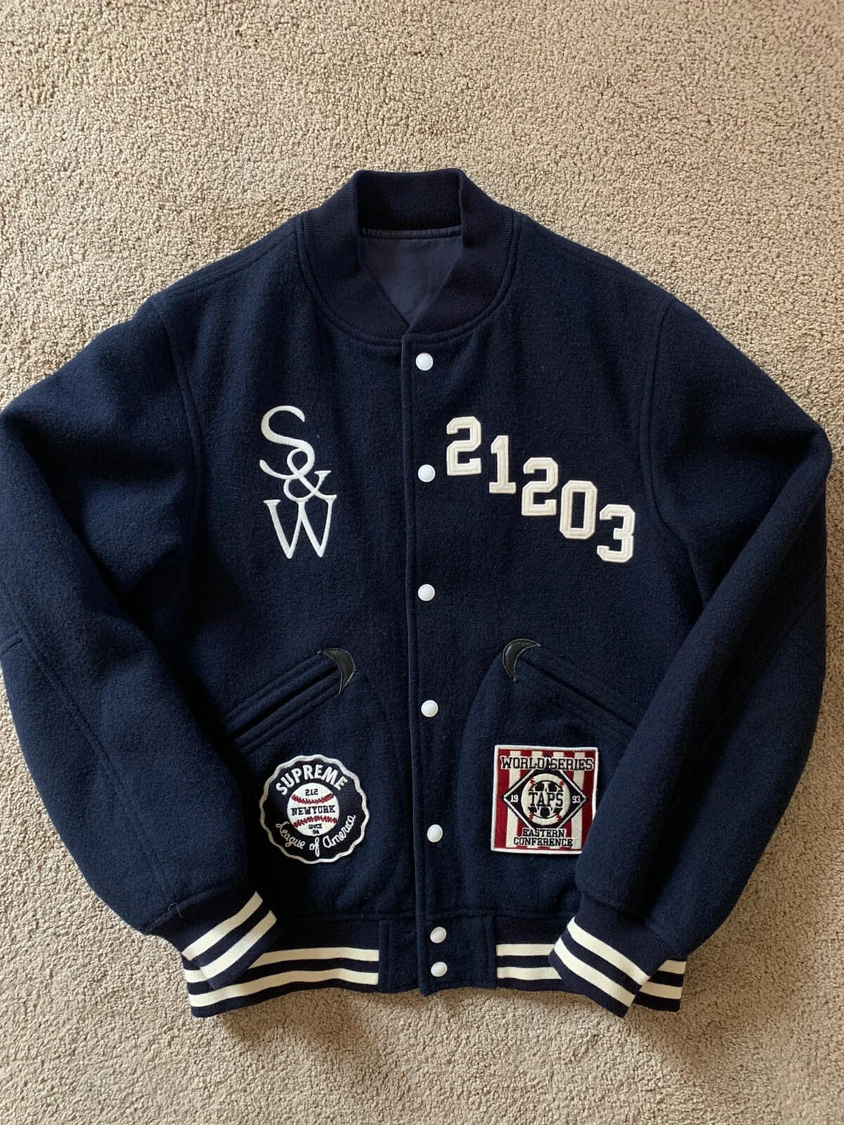 正規 Supreme WTAPS Varsity Jacket 