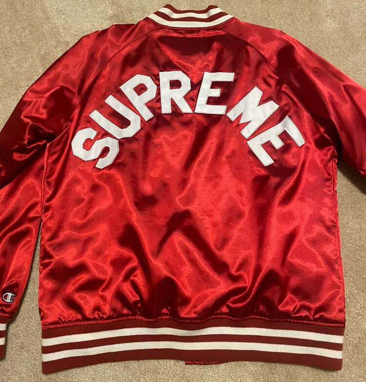 supreme champion satin varsity jacket