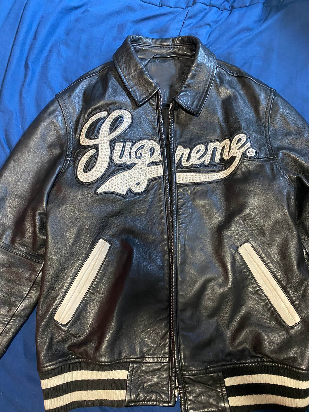 supreme varsity jacket black