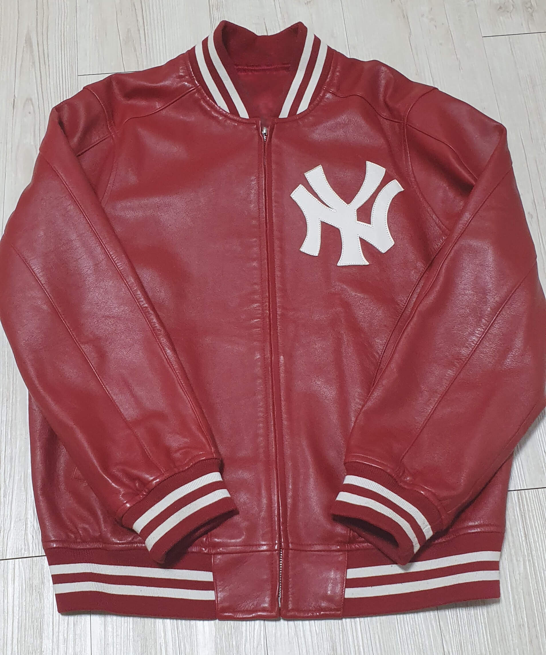 supreme red leather jacket