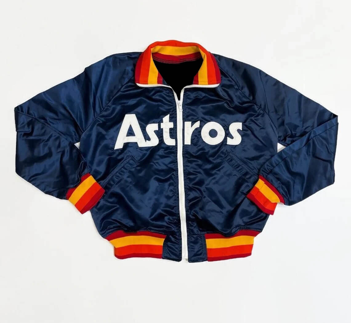 Navy Houston Astros Bomber Satin Full 