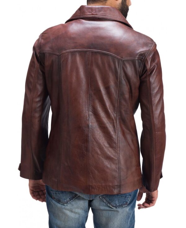 Men's Brown Vintage Style Leather Coat - Jackets Maker