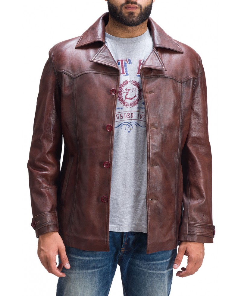Men S Brown Vintage Style Leather Coat Jackets Maker Men S Brown Vintage Style Leather Coat
