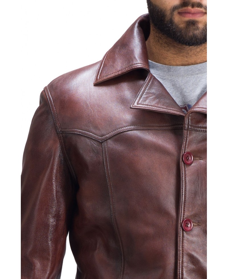 vintage leather coat